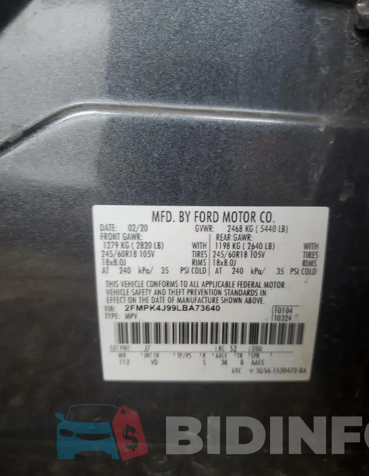 2FMPK4J99LBA73640 Photo# 13