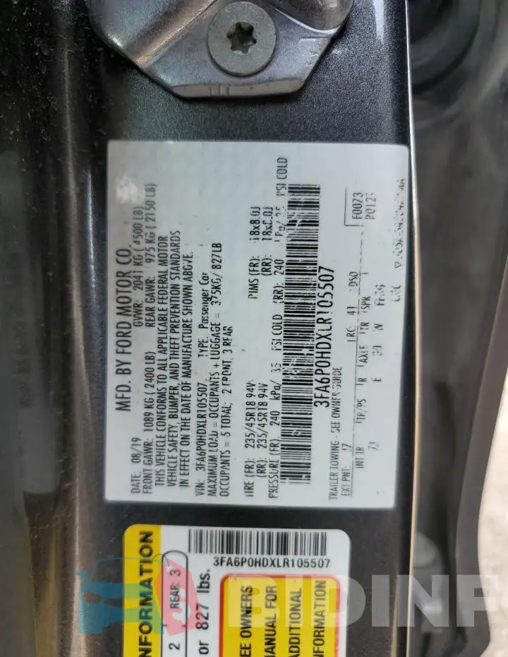 3FA6P0HDXLR105507 Photo# 13