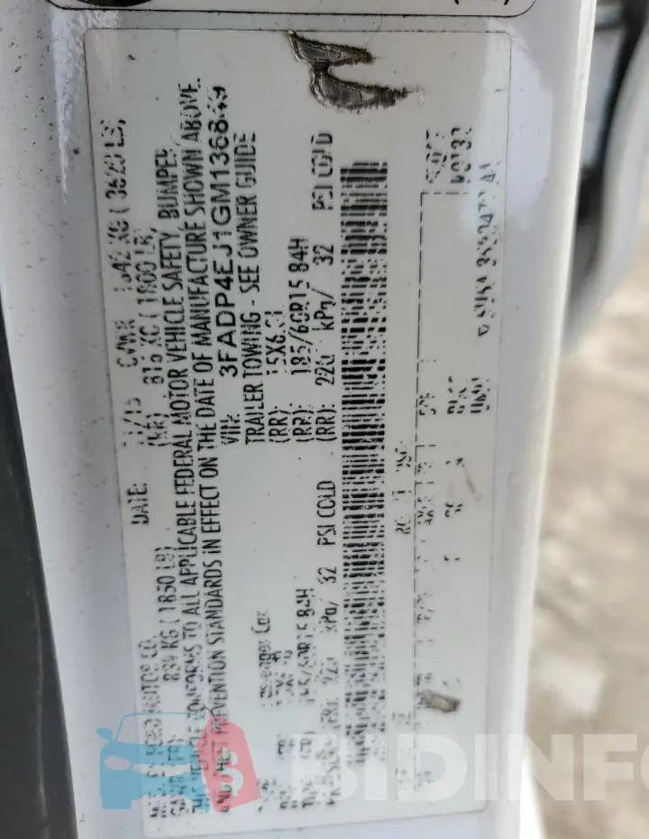 3FADP4EJ1GM136849 Photo# 12