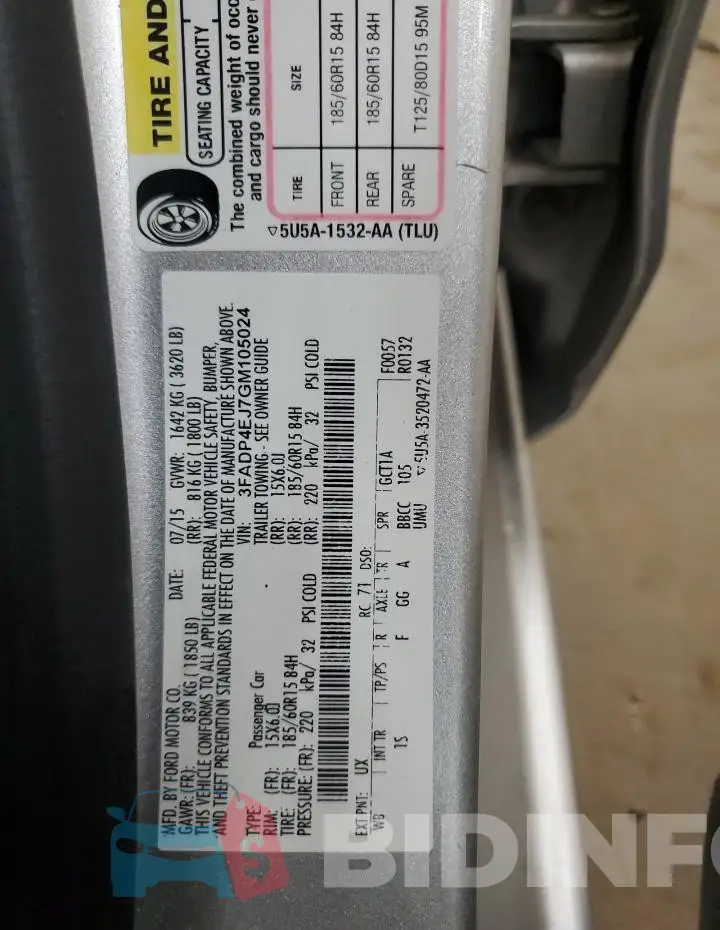3FADP4EJ7GM105024 Photo# 12