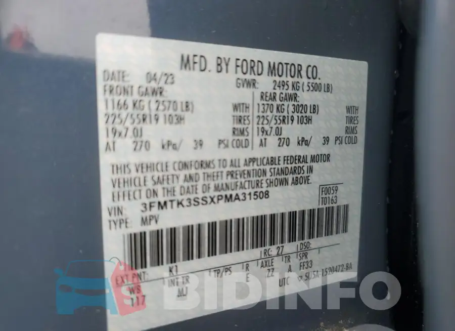 3FMTK3SSXPMA31508 Photo# 14