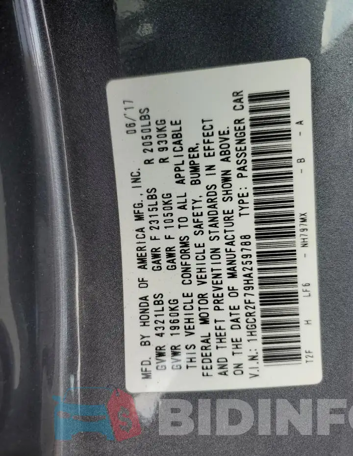 1HGCR2F79HA259788 Photo# 12