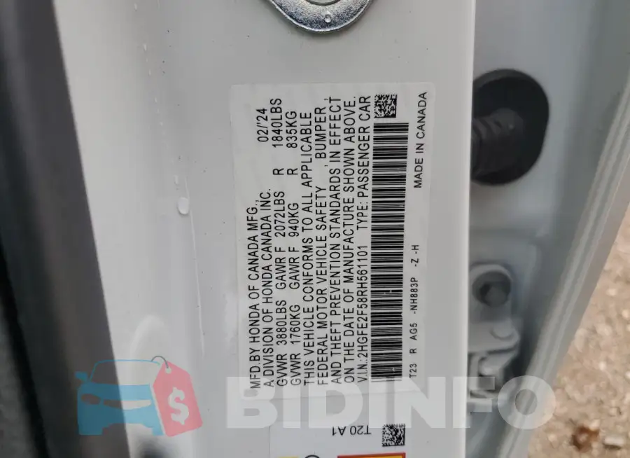 2HGFE2F58RH561101 Photo# 13
