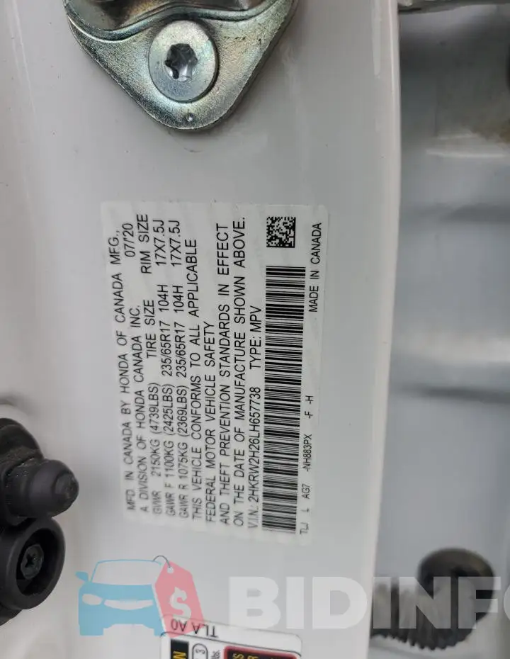 2HKRW2H26LH657738 Photo# 13