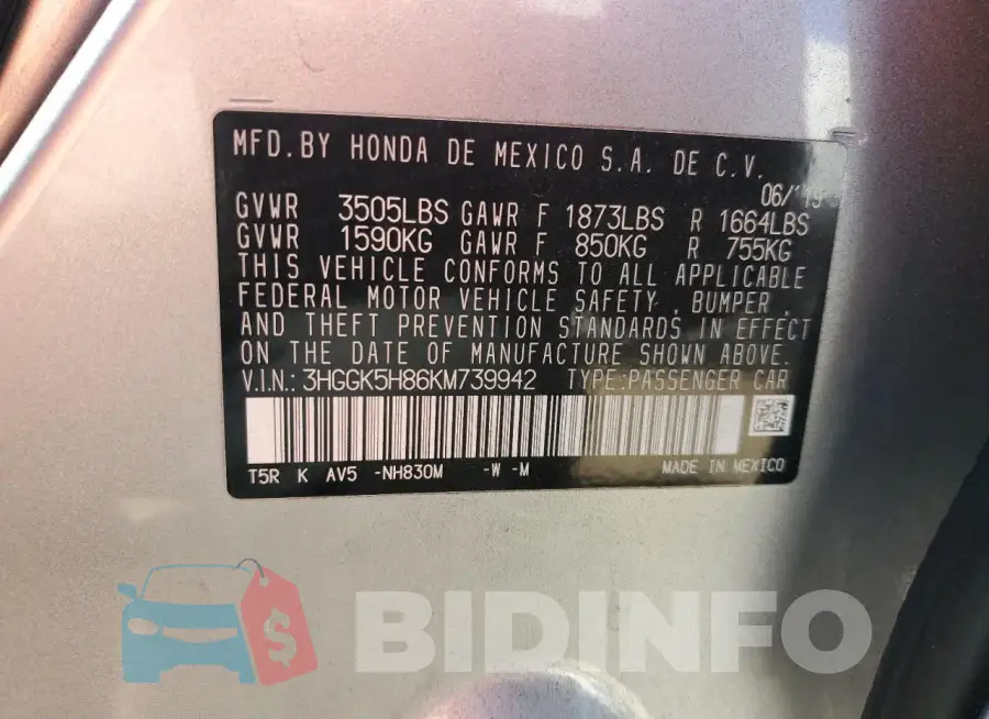 3HGGK5H86KM739942 Photo# 12
