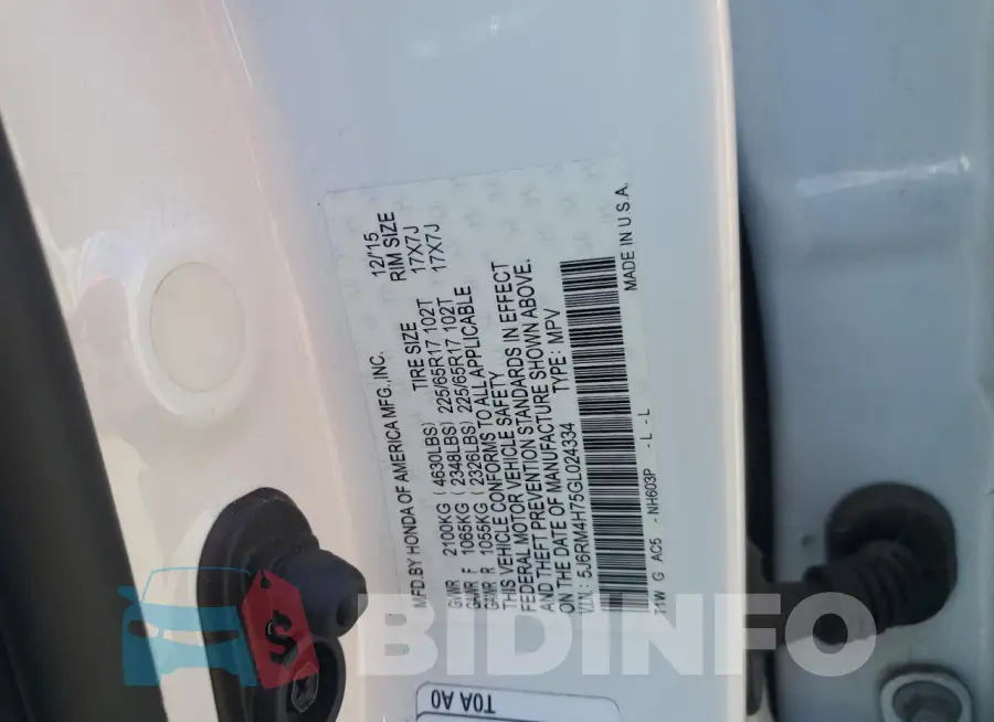 5J6RM4H75GL024334 Photo# 12
