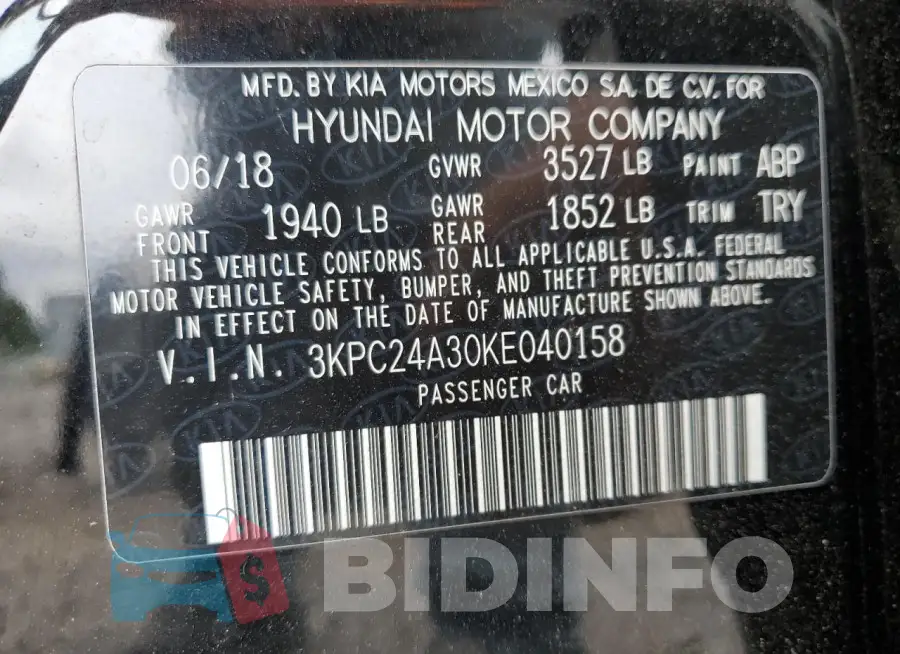 3KPC24A30KE040158 Photo# 12
