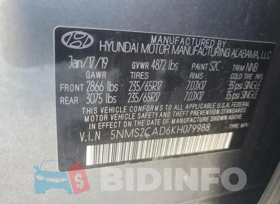 5NMS2CAD6KH079988 Photo# 13