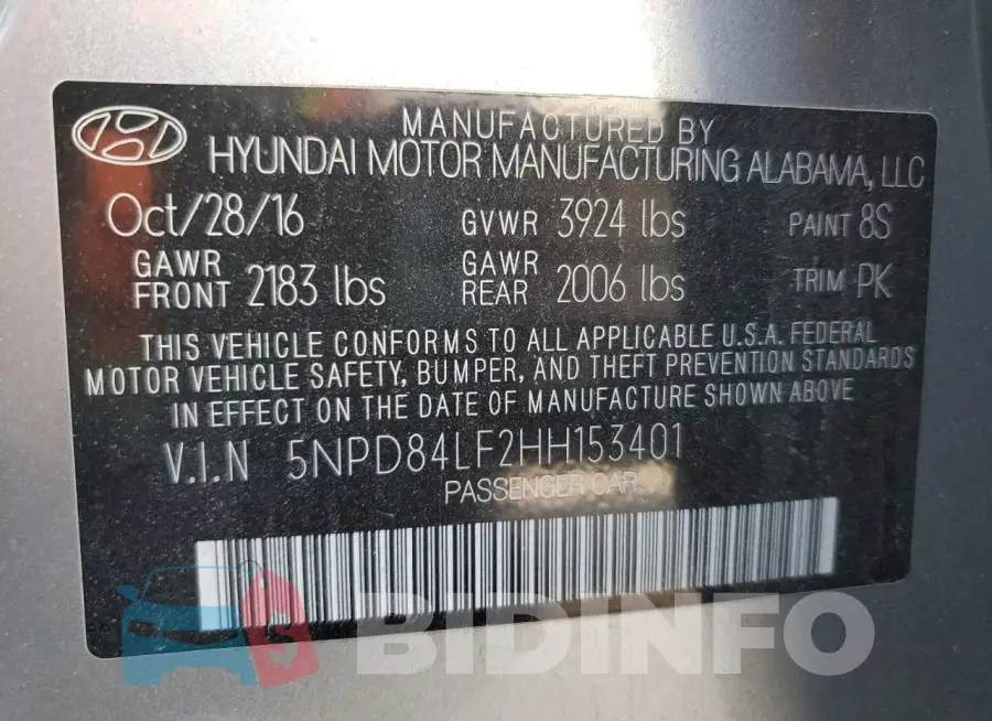 5NPD84LF2HH153401 Photo# 12