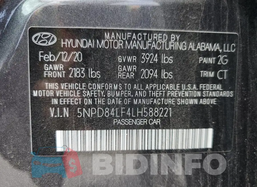 5NPD84LF4LH588221 Photo# 13
