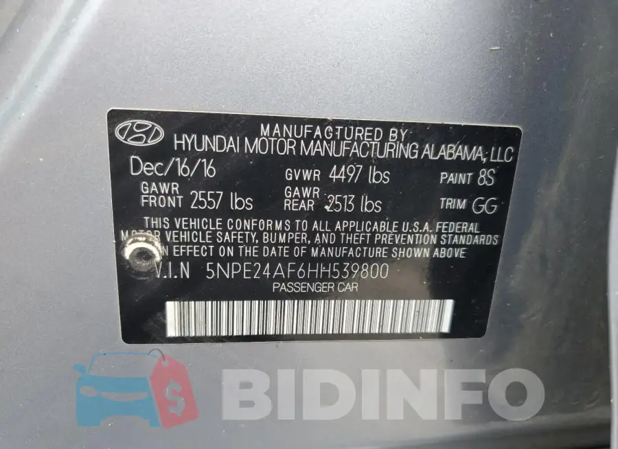 5NPE24AF6HH539800 Photo# 12