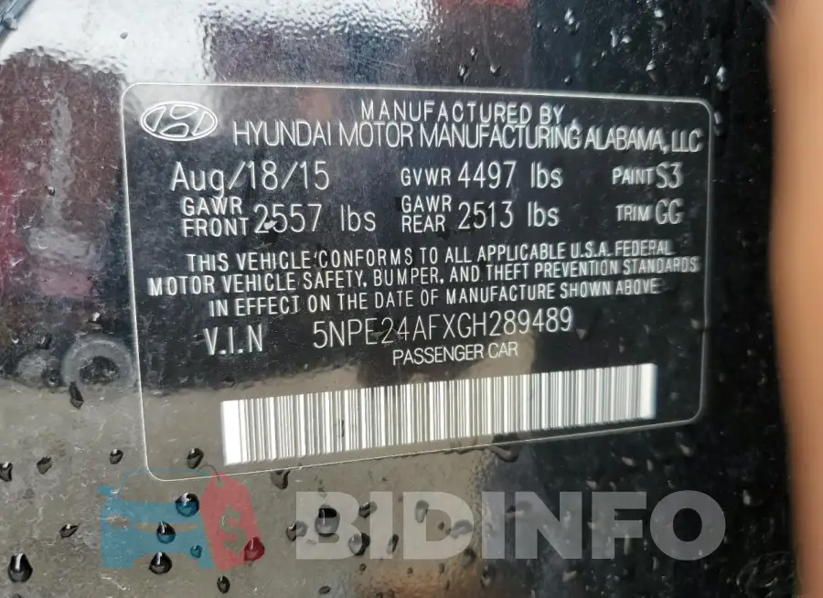 5NPE24AFXGH289489 Photo# 12