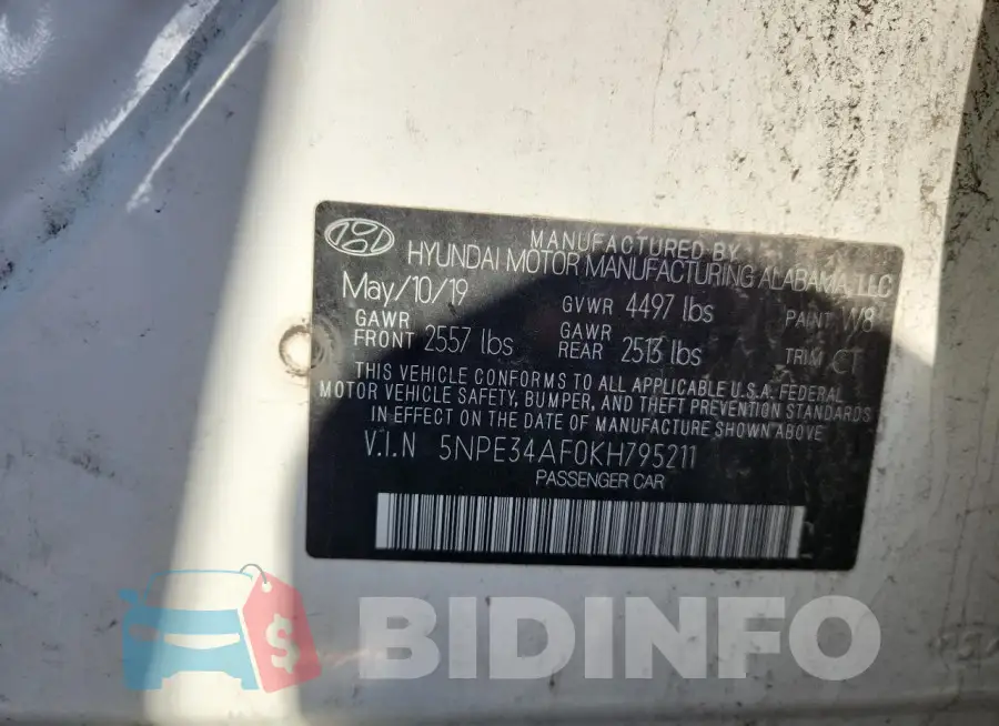 5NPE34AF0KH795211 Photo# 13