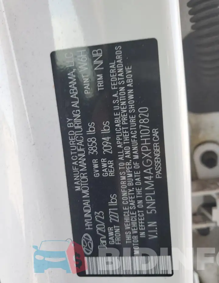 5NPLM4AGXPH107820 Photo# 12