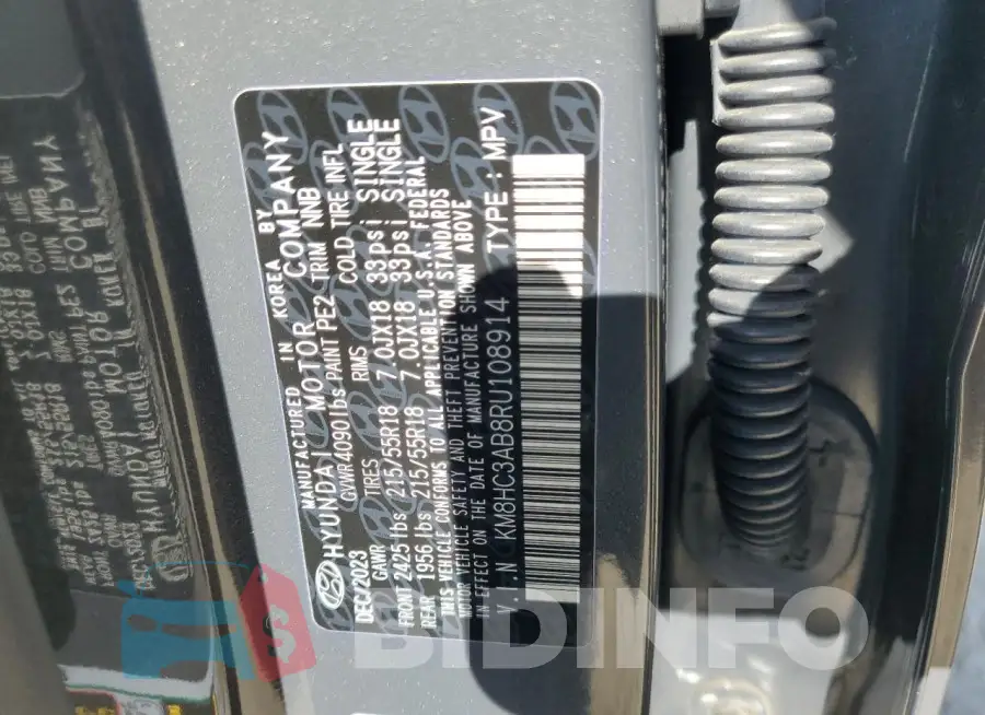 KM8HC3AB8RU108914 Photo# 13