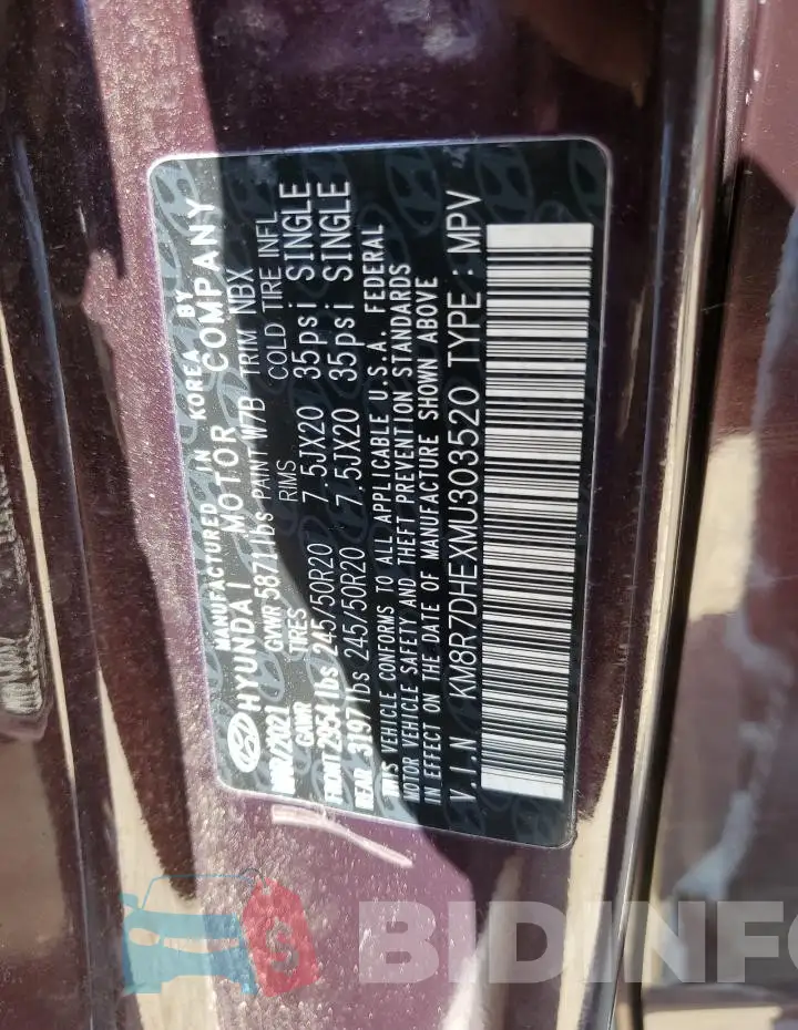 KM8R7DHEXMU303520 Photo# 13