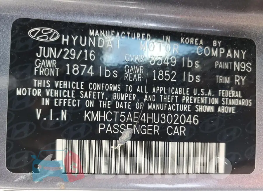 KMHCT5AE4HU302046 Photo# 12