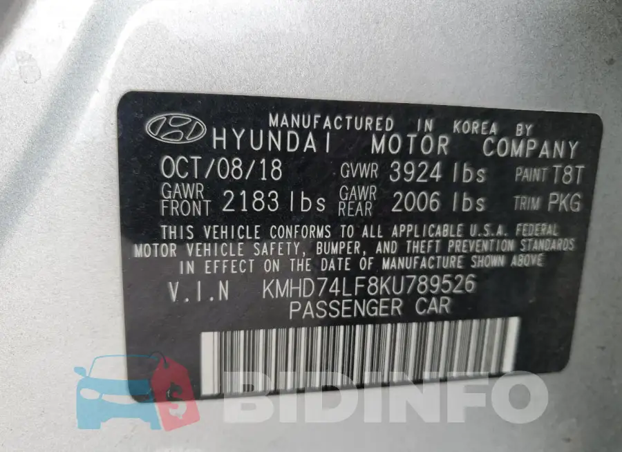 KMHD74LF8KU789526 Photo# 13