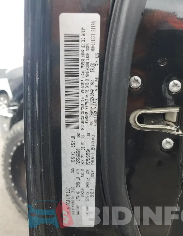 1C6RR7PT0GS249040 Photo# 13