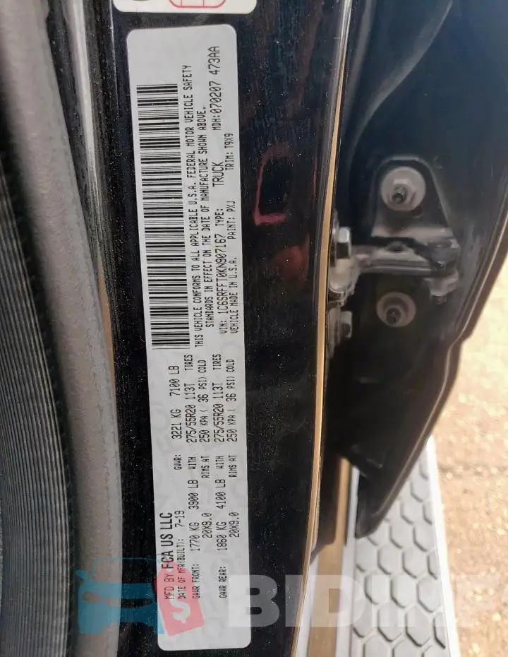 1C6SRFFT0KN907167 Photo# 12
