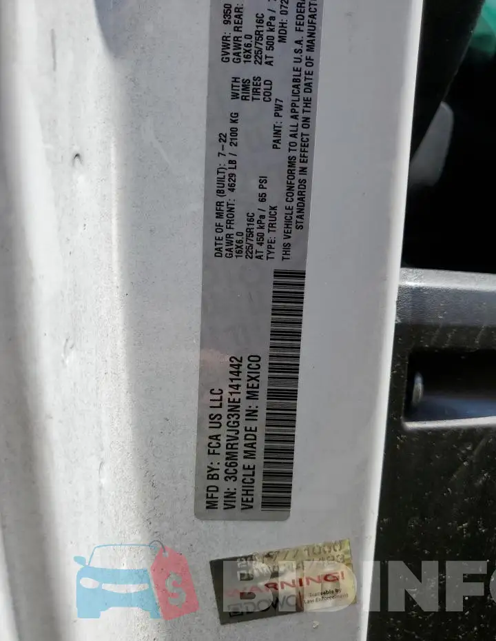 3C6MRVJG3NE141442 Photo# 13
