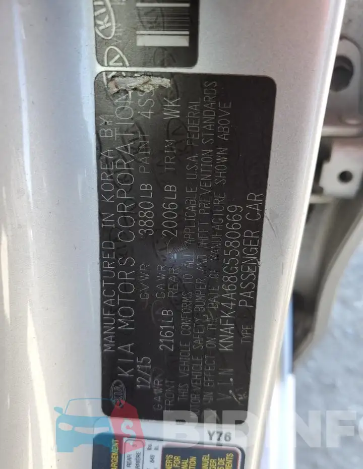 KNAFK4A68G5580669 Photo# 12