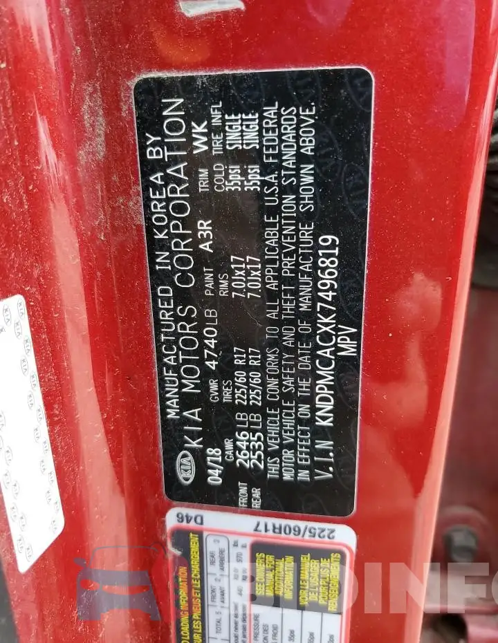 KNDPMCACXK7496819 Photo# 13