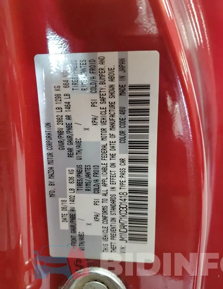 JM1NDAM71K0301418 Photo# 12