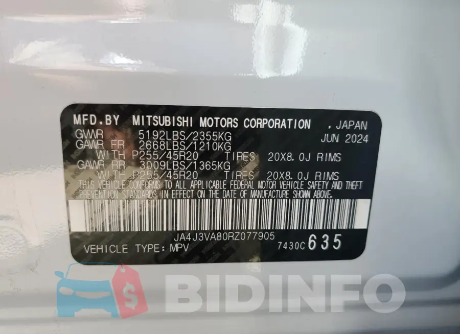 JA4J3VA80RZ077905 Photo# 13