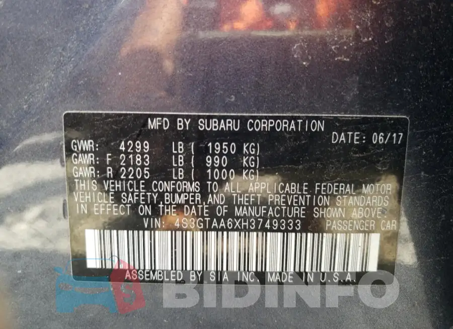 4S3GTAA6XH3749333 Photo# 12