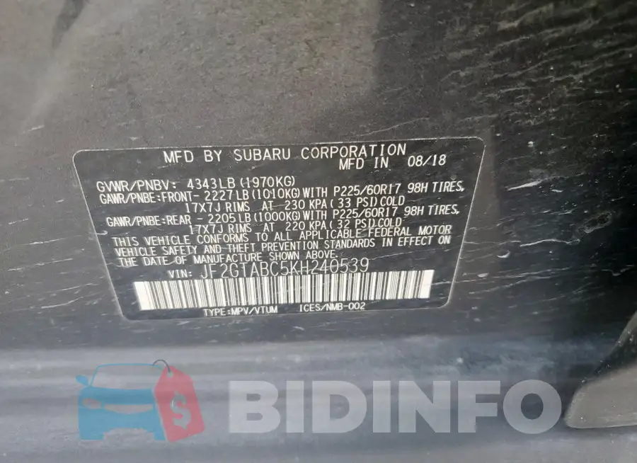 JF2GTABC5KH240539 Photo# 12