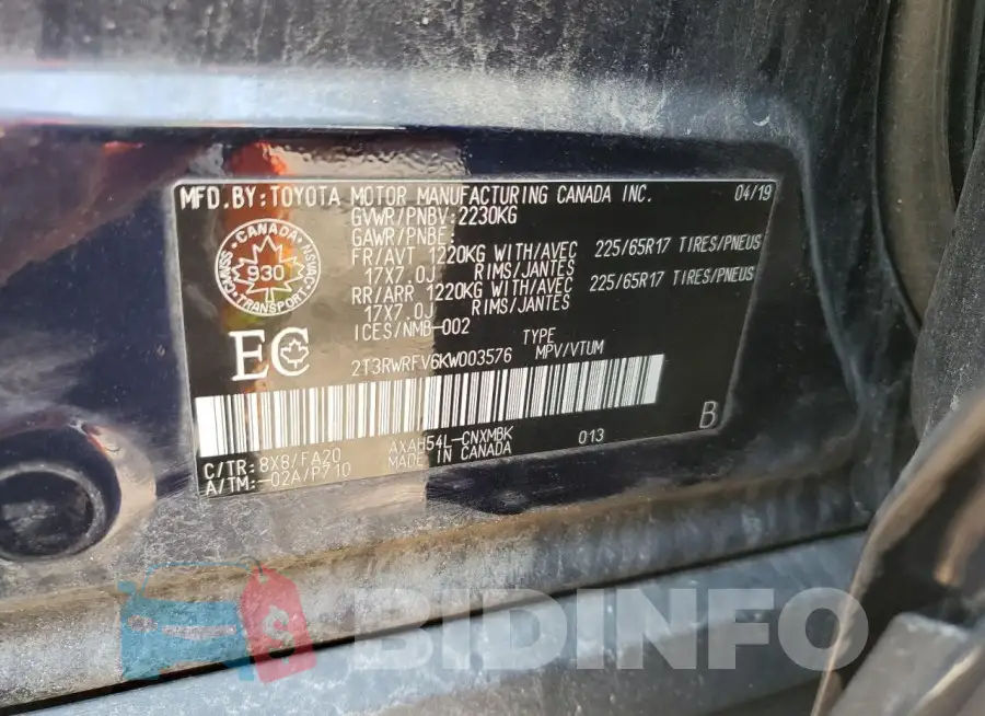 2T3RWRFV6KW003576 Photo# 14