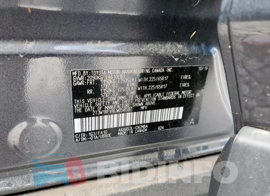 2T3W1RFVXLW058597 Photo# 13