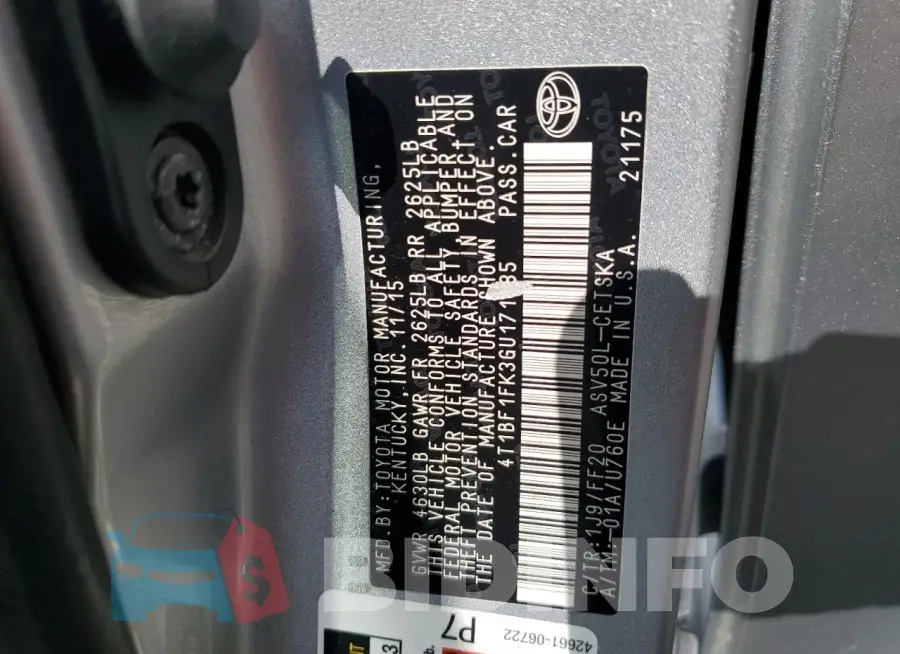4T1BF1FK3GU171085 Photo# 12