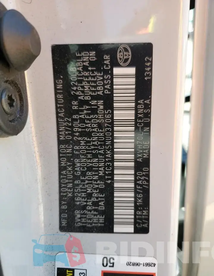 4T1C31AK5NU037065 Photo# 12