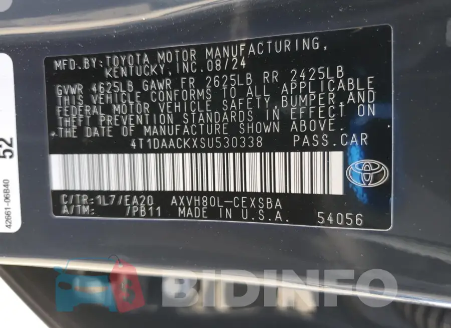 4T1DAACKXSU530338 Photo# 12