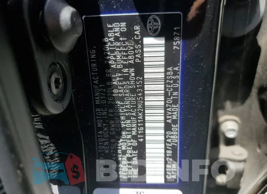 4T1G11AK2MU543152 Photo# 12