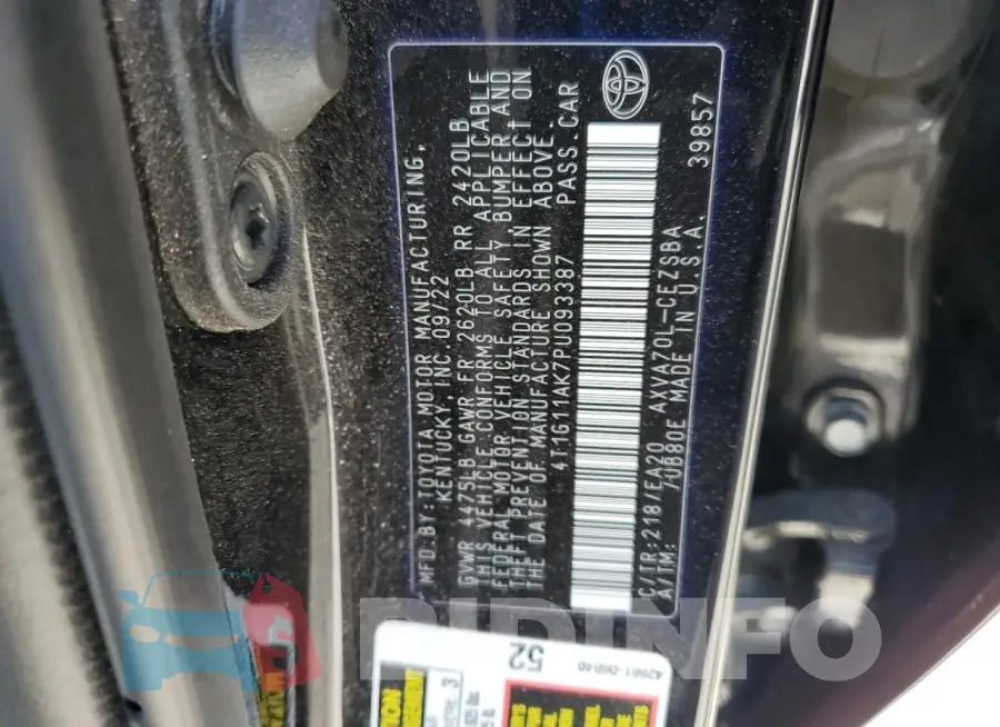 4T1G11AK7PU093387 Photo# 13