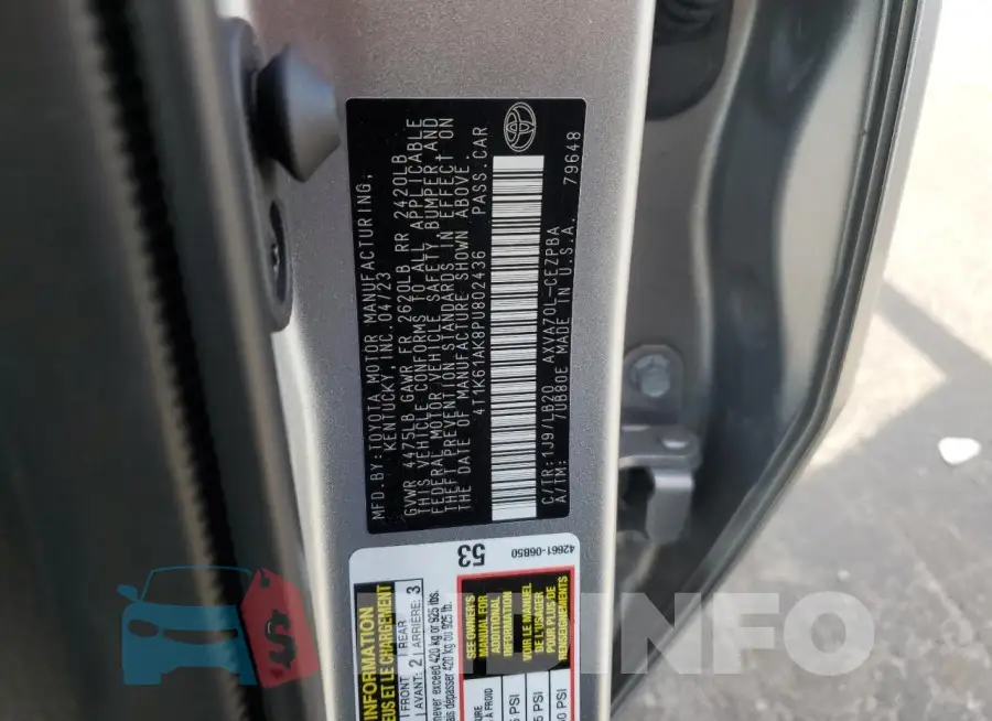 4T1K61AK8PU802436 Photo# 12