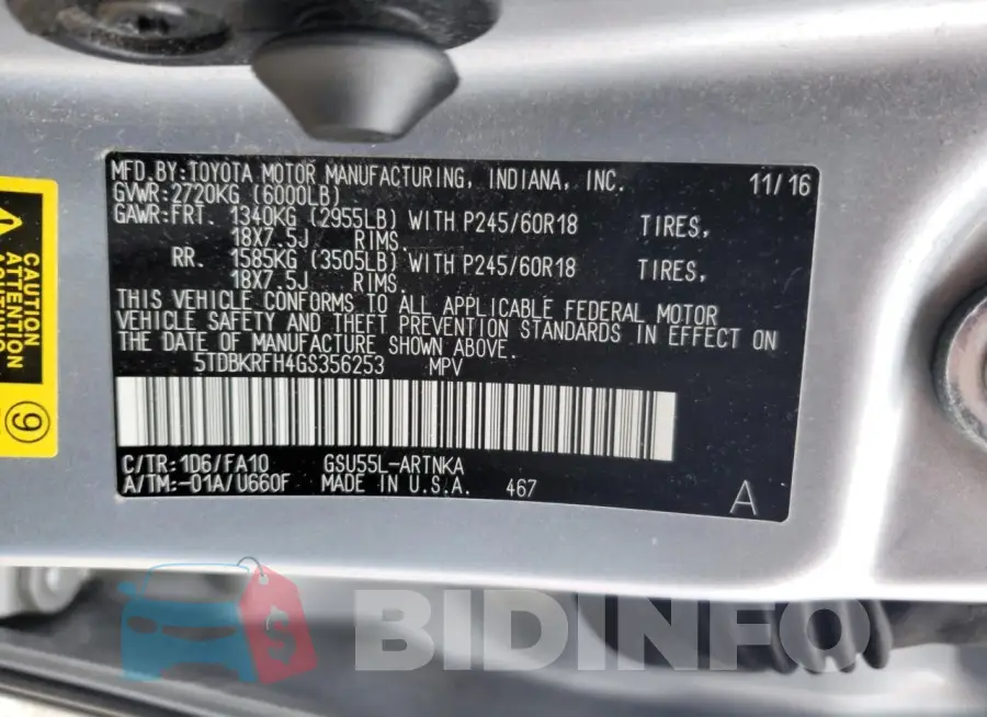 5TDBKRFH4GS356253 Photo# 12