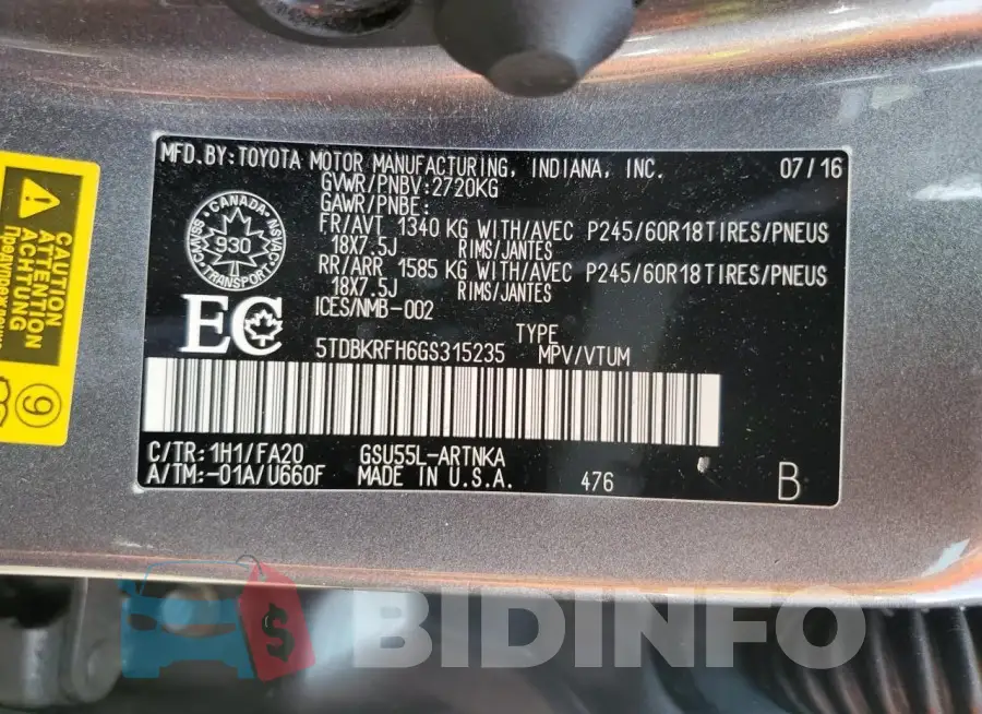 5TDBKRFH6GS315235 Photo# 13