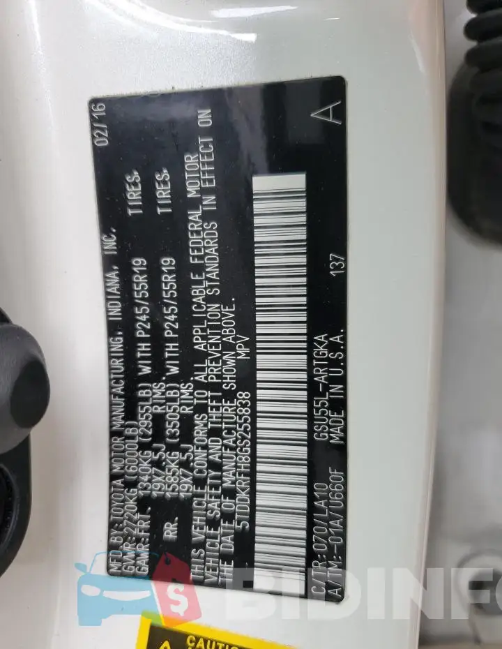 5TDDKRFH8GS255838 Photo# 14