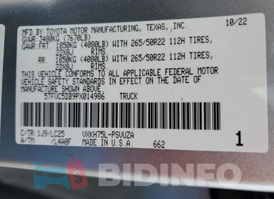 5TFVC5DB9PX014986 Photo# 13