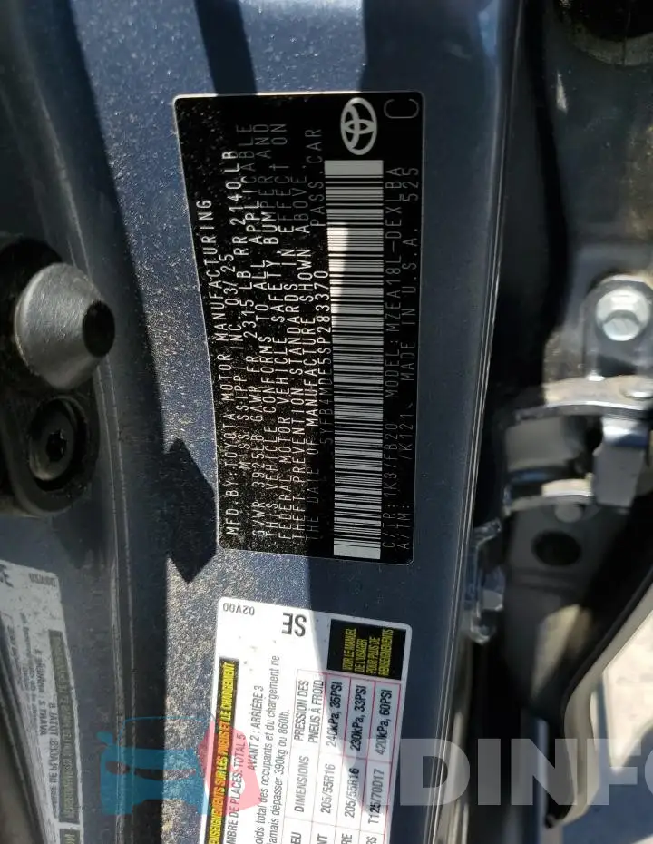 5YFB4MDE5SP283370 Photo# 12
