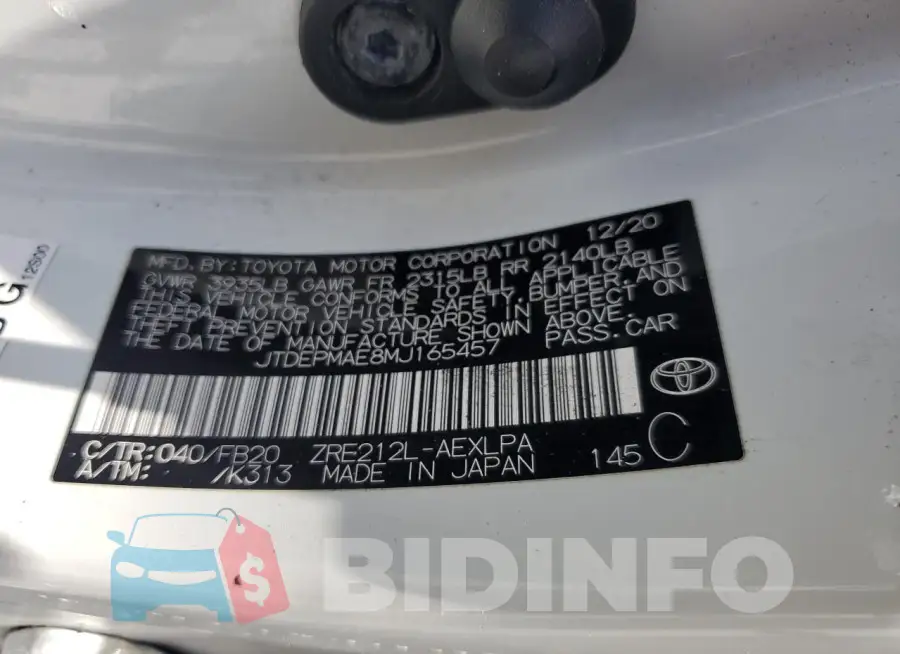 JTDEPMAE8MJ165457 Photo# 12