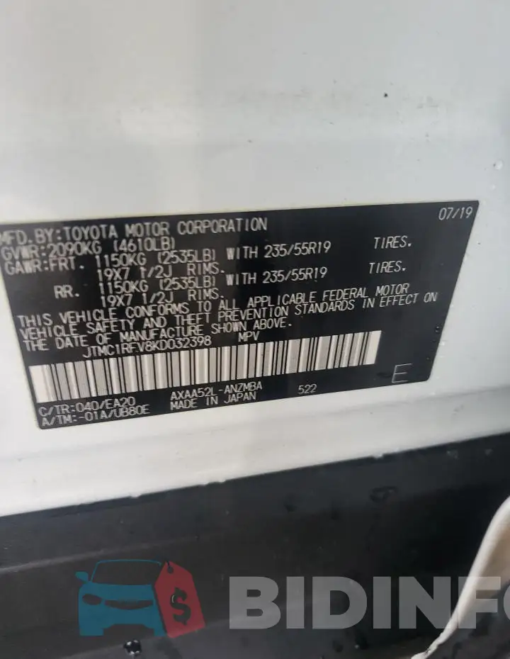 JTMC1RFV8KD032398 Photo# 13
