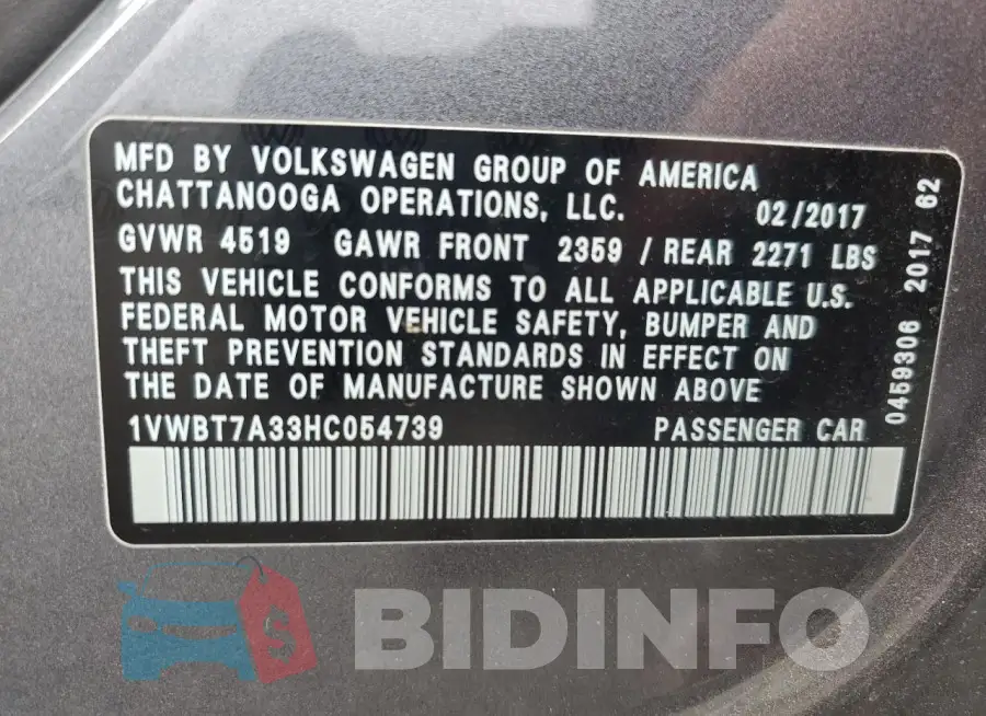1VWBT7A33HC054739 Photo# 12