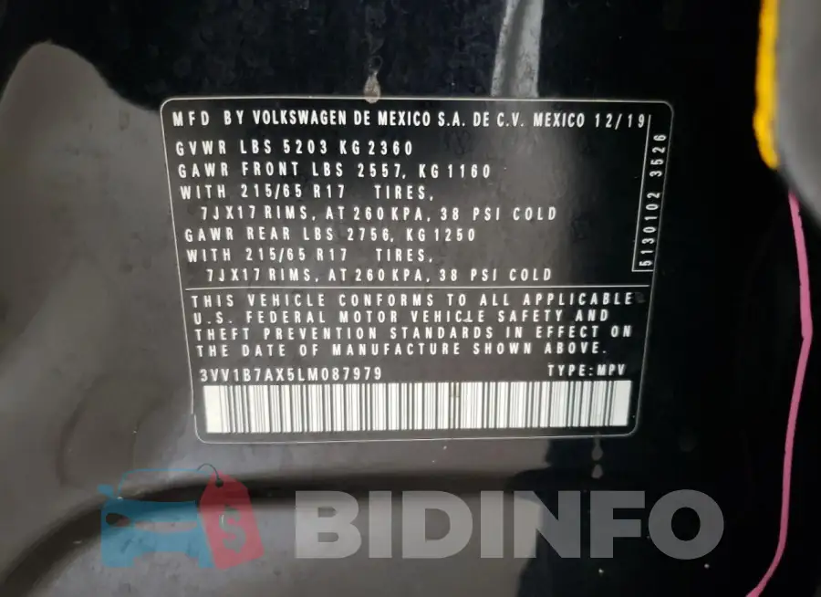 3VV1B7AX5LM087979 Photo# 13
