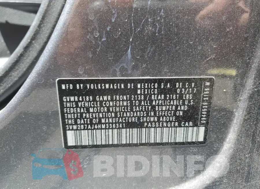 3VW2B7AJ4HM336341 Photo# 12