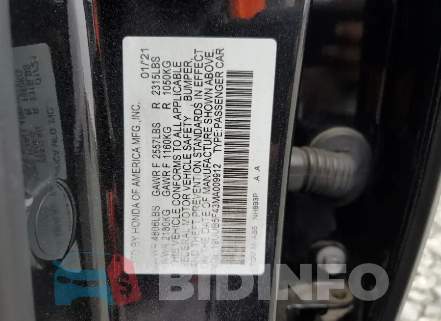19UUB5F43MA009912 Photo# 13